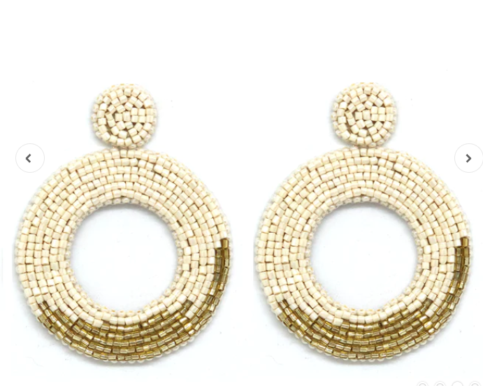 PAULIE POCKET SMALL EMILY EARRINGS - BEIGE GOLD
