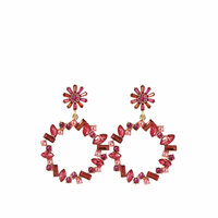 GLAMOUR STRASS EARRINGS - PINK