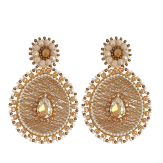 PAULIE POCKET HAILEY EARRINGS - BEIGE