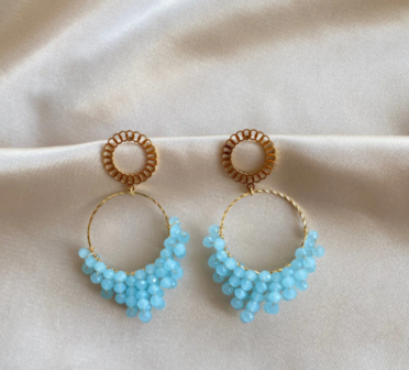 PAULIE POCKET IRIS EARRINGS - LIGHT BLUE