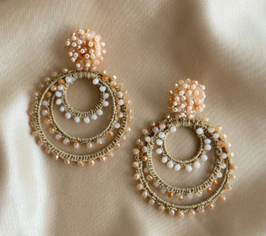 PAULIE POCKET BIBI EARRINGS - BEIGE