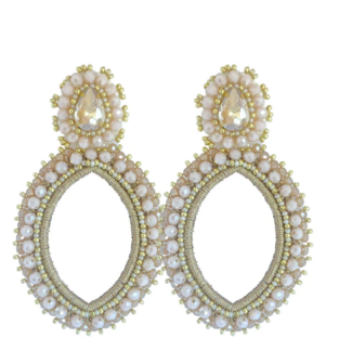 PAULIE POCKET ISABELLA STONE EARRINGS - BEIGE