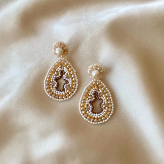 MELANY EARRINGS - BEIGE