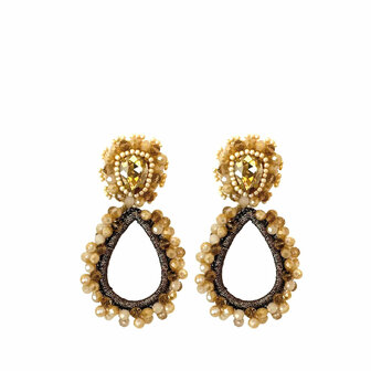 PAULIE POCKET LAUREN STONE EARRINGS - CHAMPAGNE 