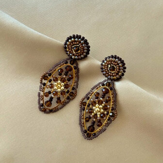 PAULIE POCKET LEAH EARRINGS - BROWN GOLD