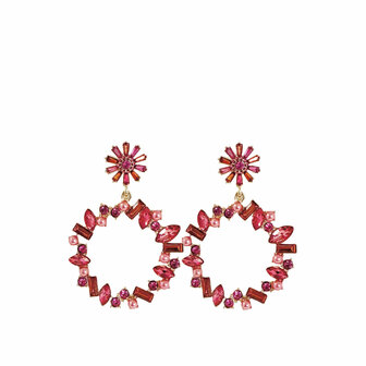 GLAMOUR STRASS EARRINGS - PINK