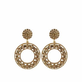 PAULIE POCKET GLITTER HOOPS EARRINGS - GOLD