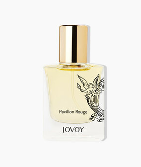 Jovoy Pavillon Rouge &mdash; boozy rokerig hout-kruid met rum, zwarte thee, tabak, leer, vanille en tonka.