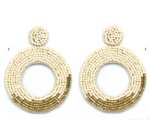 PAULIE POCKET SMALL EMILY EARRINGS - BEIGE GOLD