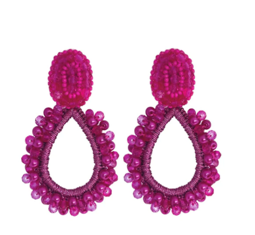 PAULIE POCKET LAUREN EARRINGS - FUCHSIA