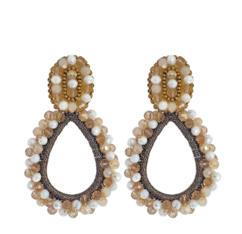 PAULIE POCKET LAUREN EARRINGS - CHAMPAGNE