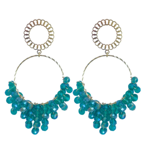 PAULIE POCKET IRIS EARRINGS - EMERALD