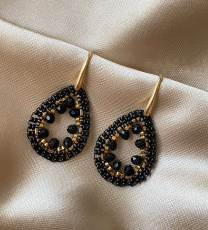 PAULIE POCKET SINGLE DROPS EARRINGS - BLACK