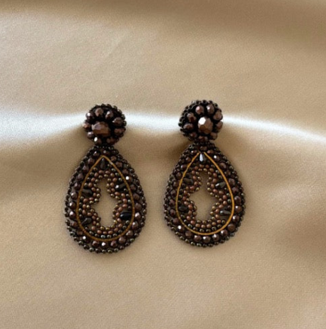 PAULIE POCKET MELANY EARRINGS - BROWN