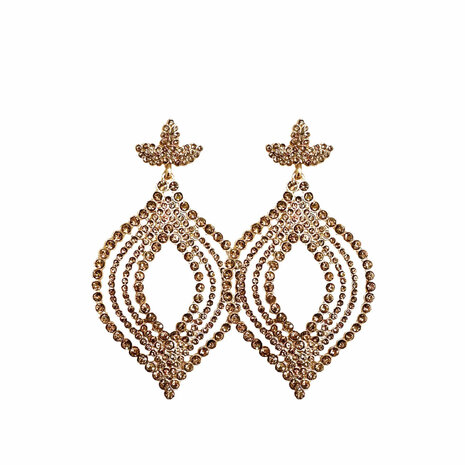 STUNNING STRASS EARRINGS - GOLD