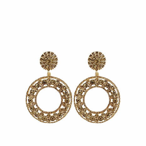 PAULIE POCKET GLITTER HOOPS EARRINGS - GOLD