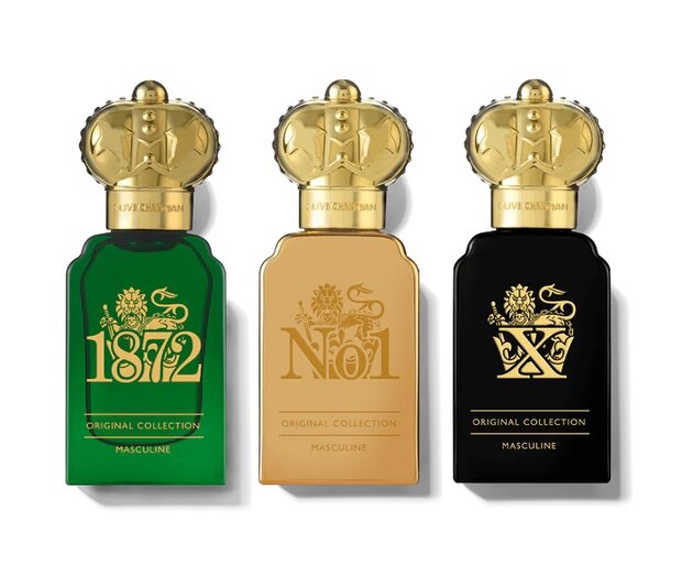 CLIVE CHRISTIAN ORIGINAL COLLECTION TRAVEL SET MASCULINE PARFUM 3 X 10ml