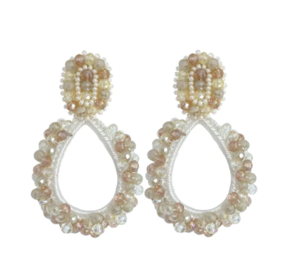 PAULIE POCKET LAUREN EARRINGS - LIGHT BEIGE