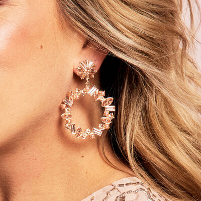 PAULIE POCKET GLAMOUR STRASS EARRINGS - BLUSH